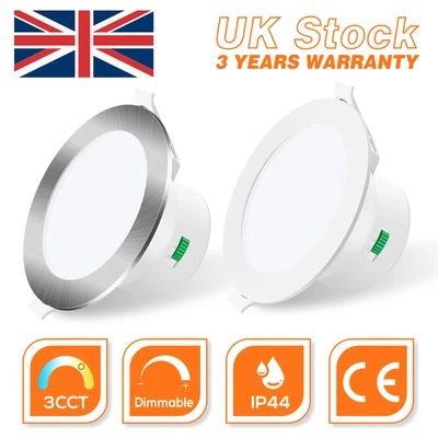 £173.84 • Buy LED Recessed Ceiling Lights Dimmable Round Downlights Bathroom Warm/Cool White 