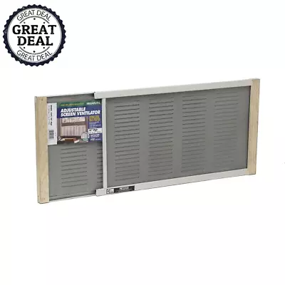 37 In. X 10 In. Grey Aluminum Adjustable Screen Ventilator | Window Sliding W • $10.99