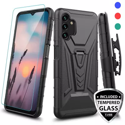 For Samsung Galaxy A14 5G Case Holster Heavy Duty Belt Clip Cover+Tempered Glass • $9.95