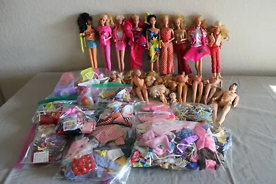 HUGE LOT 400+ VINTAGE 70s 80s BARBIE DOLLS & FRIENDS CLOTHES ACCESSORIES SHOES • $239.99