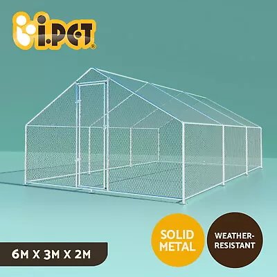 I.Pet Chicken Coop Cage Run Rabbit Hutch Large Walk In Hen Enclosure Cover 3mx6m • $305.95