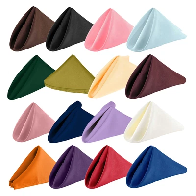 £2.89 • Buy Plain Polyester Fabric Napkins Wedding Table Cloth Soft Linen Dinner Party Decor