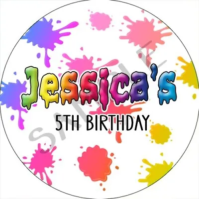 PERSONALISED Birthday Party Thank You STICKERS / LABELS 24 PER SHEET Slime • £2.50
