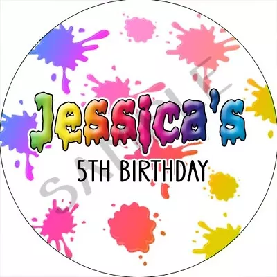 PERSONALISED Birthday Party Thank You STICKERS / LABELS 24 PER SHEET Slime • £2.50