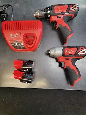 Milwaukee 2494-22 12V Lithium-Ion Cordless Drill Driver/Impact Driver Combo Kit • $69