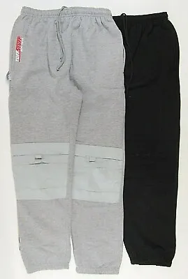 £16.99 • Buy Mens Work Pant Trousers Joggers Knee Pad Pockets Tuff Stuff XL 717 Black Grey