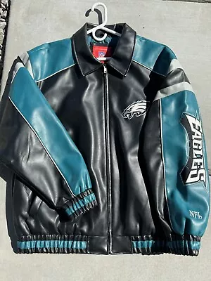 Vintage Philadelphia Eagles Pleather Leather Bomber Jacket Men’s Size XXL • $150