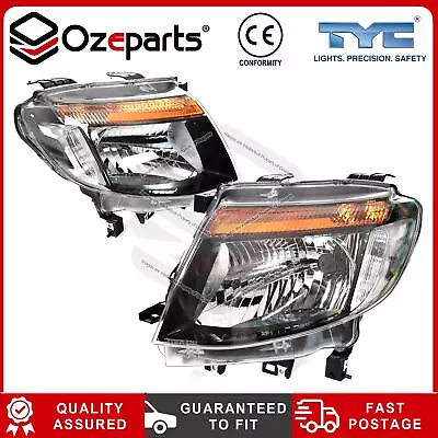 Set / Pair LH+RH Head Light Lamp Black For Ford Ranger PX 11~15 XL XLS Wildtrak • $308