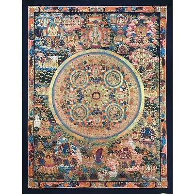 Large Size Traditional Buddha Mandala Thangka Tibetan Style Fine Himalayan Art • $391.05