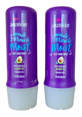 2 Aussie 3 Minute Miracle Moist Deep Conditioner Paraben Free 8 Oz - SHIPS FREE • $15.99