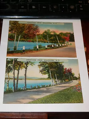 Millerton Ny - 2 Postcards - 1930-1950 - Greetings - Dutchess County • $6.99