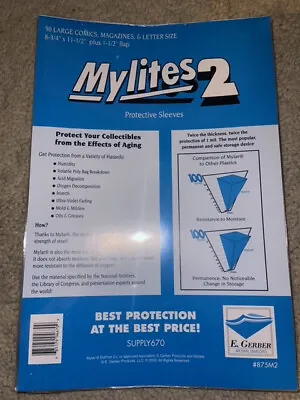 50 Mylites 2 Mil Mylar Large Comic Book Magazine Bags / Letter Sleeves 875M2 Cm • $36.50
