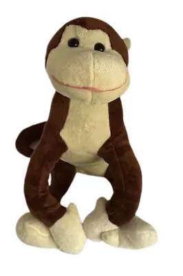 Goffa Posable Brown & Tan Monkey Toy Plush Stuffed Animal Walking Climbing Hang • $24.95