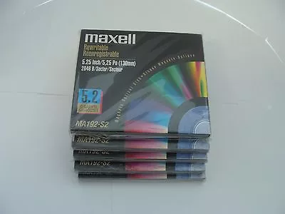 *NEW* Lot Of 5 Maxell MA192-S2 5.2GB RW Optical Disk Media  - Same As EDM-5200C • $319