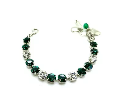 Mariana Bracelet Simply Elegant Emerald & Clear Austrian Crystals My Treasure... • $120