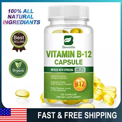 Vitamin B-12 Complex 120pcs B-12 Vitamins Energy Heart Eye Aids Nervous System • $13.96