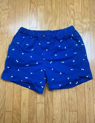 Chubbies Mens XXL Blue Shorts Volley Ball Birds Plains Embroidered Cotton 5.5” • $29.99