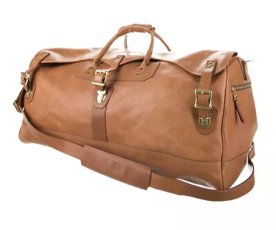 JW Hulme Classic Large Duffel American Heritage Leather Overnight Bag $1300 • $795