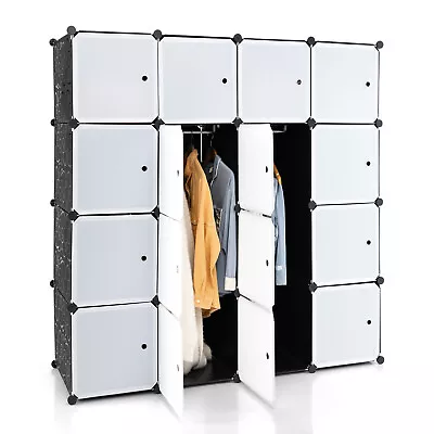 $76.90 • Buy Giantex 16-Cube DIY Wardrobe Portable Closet Clothes Storage Cabinet Organizer