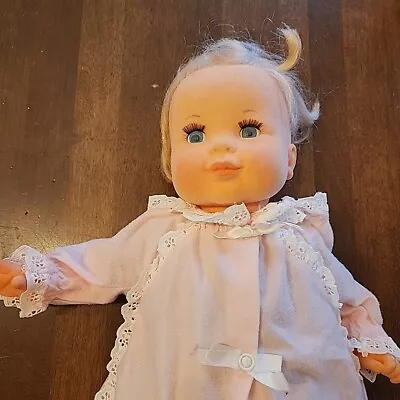 Vtg 1975 Ideal Doll Baby Dreams Velvet Skin Stuffed Body 17  For Parts Or Repair • $44.99