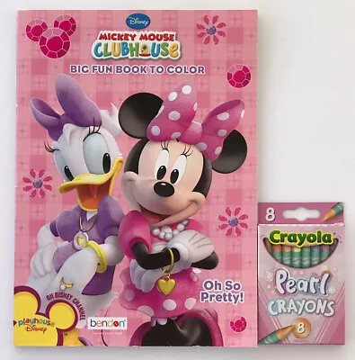 2 Piece Set Minnie Mouse Big Fun Book To Color & Pearl Crayons • $8.99