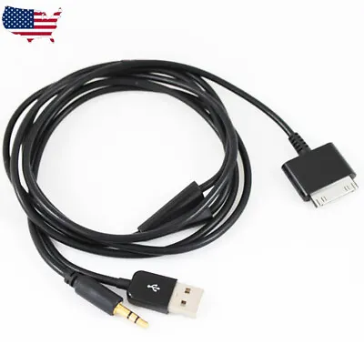 $7.99 • Buy 30pin Dock To 3.5mm Car AUX Audio USB Charger Cable For IPod IPhone IPad