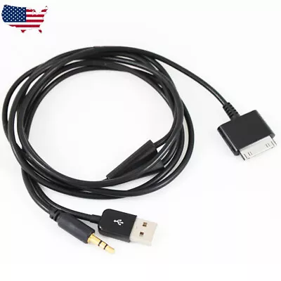 30pin Dock To 3.5mm Car AUX Audio USB Charger Cable For IPod IPhone IPad • $7.99