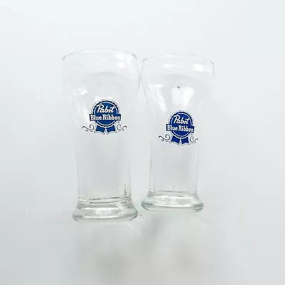 2 Vintage PABST BLUE RIBBON BEER Pilsener GLASSES - Wisconsin And Minnesota Bar  • $12.99