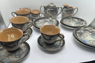 Tea Set Japanese Moriage Dragonware Hand Painted 18 Pcs Antique Japan Vintage • $399.99