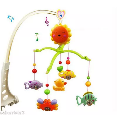 Baby Hand Bed Crib Musical Hanging Rotate Bell Ring Rattle Mobile Toy • $32.99