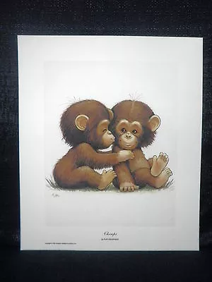 Ruth Morehead  Chimps  Cute Baby Monkey Open Edition Lithograph • $9.99