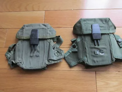 (2) US Military Issue Vietnam Web Magazine Pouches In Mint Condition! Very Cool! • $12