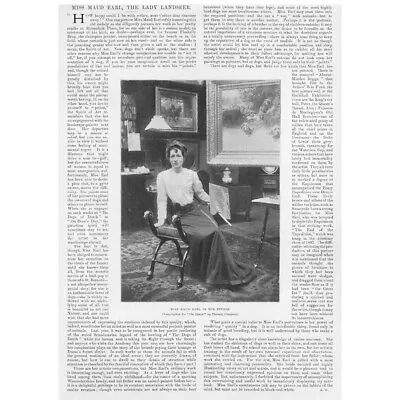 Miss Maud Earl The Artist In Her Studio Antique Print 1901 • $17.41