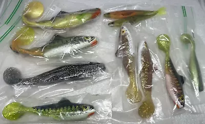 10 Ct. Soft Plastic CUSTOM Musky Muskie Jerk Baits Swimbaits Lures Bass Bait • $12.99