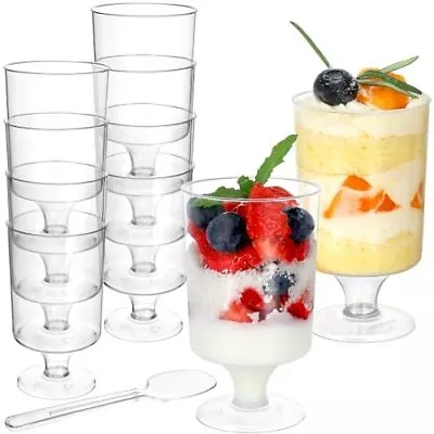 60 Pack 3 Oz Mini Dessert Cups Disposable Appetizer Cup GobletPedestal Clear... • $41.66