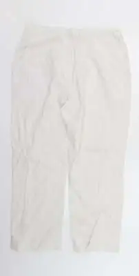 Saloos Womens White Linen Trousers Size 16 L26 In Regular • £8