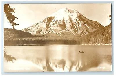 C1940's Spirit Lake Mt. St. Helens Canoeing Washington WA RPPC Photo Postcard • $19.97