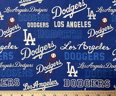 MLB LOS ANGELES LA DODGERS Baseball Fancy 1/4 Yard (9” X 44”) Cotton Fabric • $4.99