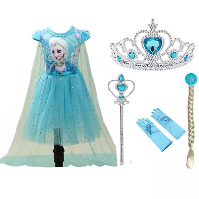 Christmas Girl Elsa Anna Frozen Princess Fancy Dress Up Cosplay Halloween Party • $19.99