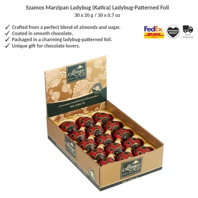 Szamos Artisan Marzipan Dessert Packaged In Ladybug-Patterned Foil - 20g X 30 • $104.99