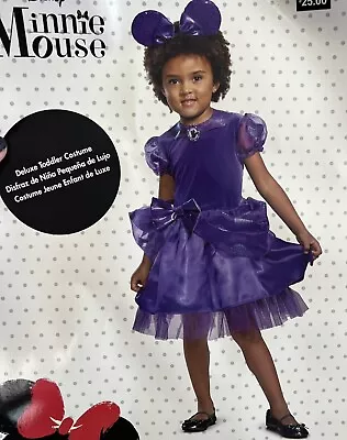 Disney Minnie Mouse Halloween Costume Toddler Sz 2T Purple Dress & Headband NEW • $20
