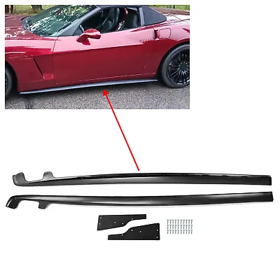 For 05-13 C6 Corvette Base Model Black Primer ABS Side Skirts & Flaps W/HDWR • $74.50