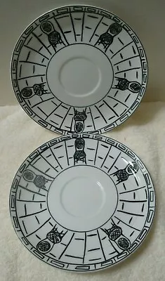 Set Of 2 Mikasa Parisian Scenes Susan Steinberg Saucer Plate Black White China • $16.99