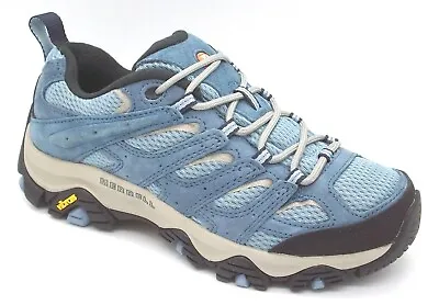 Merrell Size 3 4 5 6 7 8 Moab 3 J135658 Blue Stonewash Suede Vibram Walking Shoe • £45.99