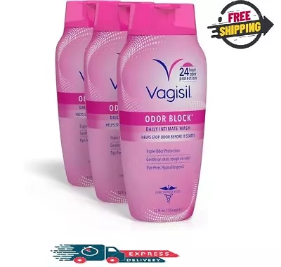 Vagisil Odor Block Daily Intimate Vaginal Feminine Wash 12 Oz. 3 Pack • $20.59
