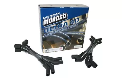 Moroso 73851 Ultra 40 Spark Plug Wire Set Sleeved GM LS 135°Boots 9.75in Black • $163.99