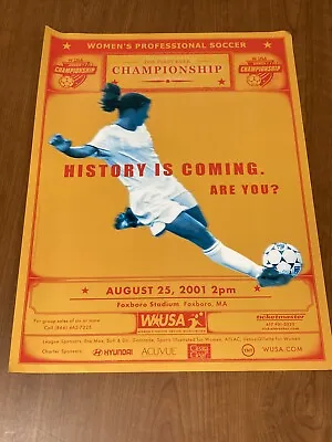 WUSA Championship MIA HAMM History Is Coming To Foxboro August 25 2001 Poster • $21.99