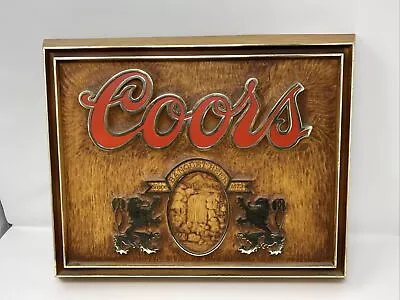 Vintage Coors Beer Bar Tavern Genuine Fake Wood Carving Breweriana Advertisement • $45