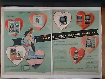 Vintage Australian Advertising 1957 Ad CROSLEY BENDIX PRODUCTS Tv Fridge Art • $21.95