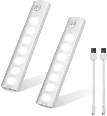 2Pack Motion Sensor Under Cabinet Closet Light Kitchen Counter 7 LED Night Lamp • £7.19